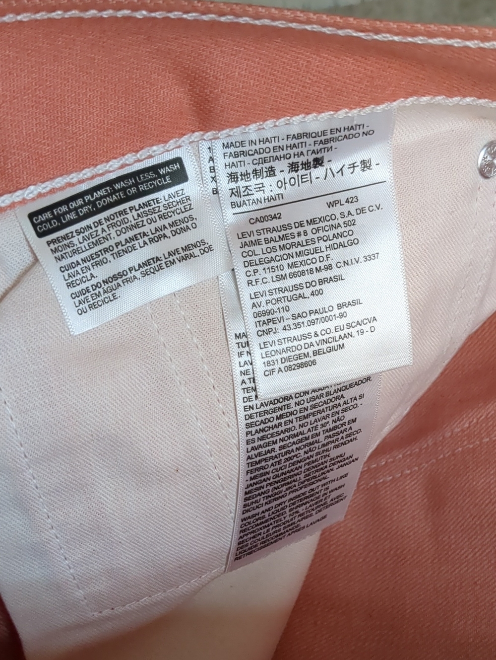 Levi's Men's 34 x 30 501 Shrink-To-Fit Raw Unwashed Denim Coral Jeans NWT - Picture 8 of 10
